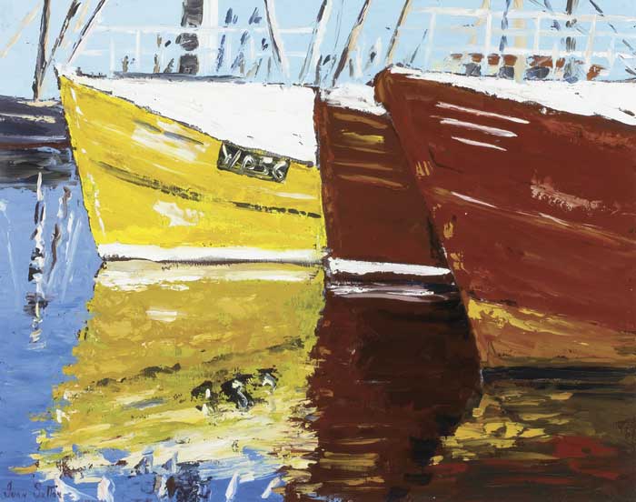 TRAWLERS BERTHED AT KILMORE QUAY, COUNTY WEXFORD, 2000 by Ivan Sutton (b.1944) (b.1944) at Whyte's Auctions