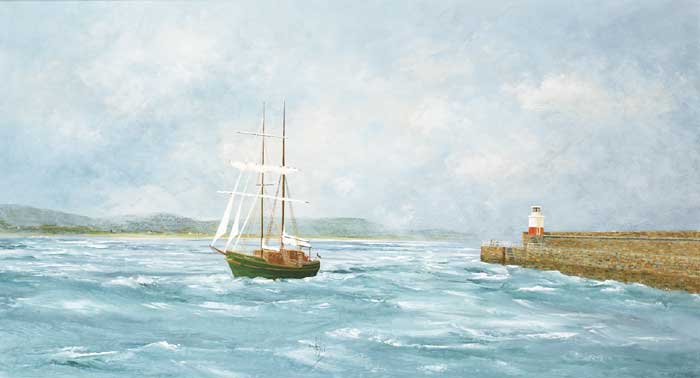 THE ASGARD II, WICKLOW HARBOUR, 1996 by Brendan Hayes sold for �260 at Whyte's Auctions