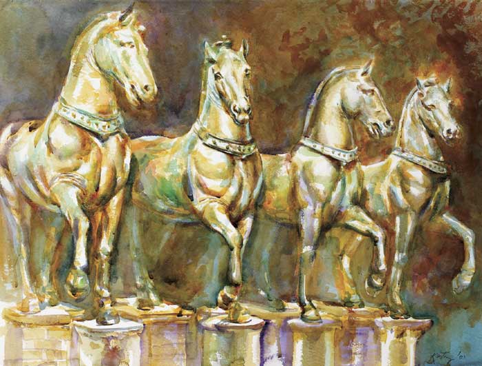 VENETIAN HORSES, 2003 by John Keating (b.1953) at Whyte's Auctions