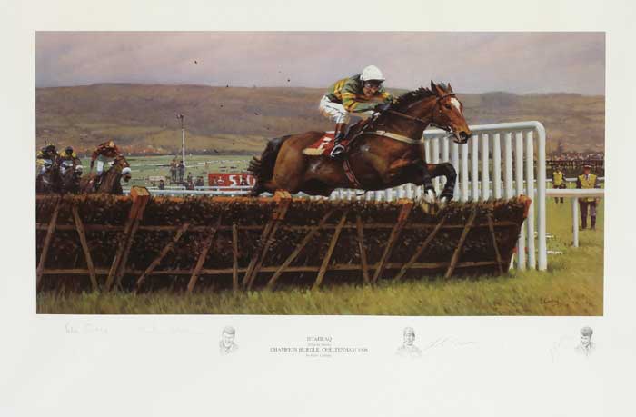ISTABRAQ [Charlie Swan] CHAMPION HURDLE, CHELTENHAM, 1998 by Peter Curling (b.1955) (b.1955) at Whyte's Auctions