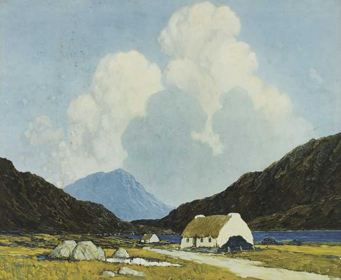 COTTAGES BY A BOG LAKE and KILLARY BAY CONNEMARA and THE BLUE LAKE by Paul Henry RHA (1876-1958) RHA (1876-1958) at Whyte's Auctions
