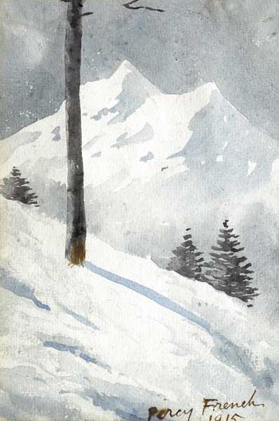 ALPINE SNOW SCENE WITH SPRUCE TREES, 1915 by William Percy French (1854-1920) (1854-1920) at Whyte's Auctions
