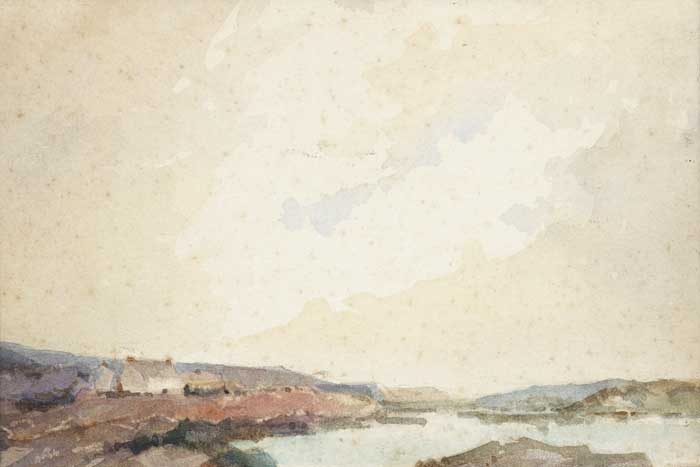 HARBOUR SCENE WITH COTTAGES and LANDSCAPE WITH COTTAGES (A PAIR) at Whyte's Auctions
