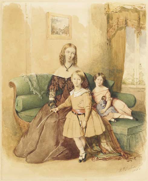 ISABELLA MARSTON NEE FENTON WITH LASCELLES AND LILLA (EMILY JANE) by Robert Richard Scanlan (1801-1876) (1801-1876) at Whyte's Auctions
