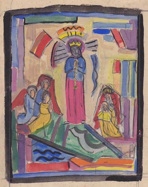 CARTOON FOR QUEEN OF HEAVEN by Evie Hone HRHA (1894-1955) HRHA (1894-1955) at Whyte's Auctions
