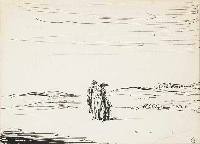 COUPLE ON THE STRAND by Jack Butler Yeats RHA (1871-1957) at Whyte's Auctions