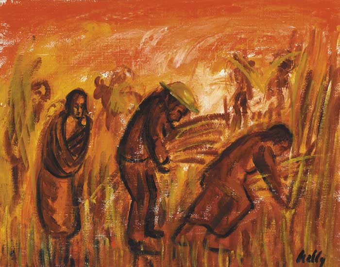 WORKERS IN A FIELD by John Kelly RHA (1932-2006) RHA (1932-2006) at Whyte's Auctions