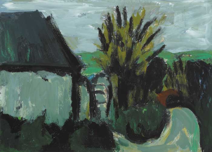 ROAD WITH WHITE BARN by Nancy Wynne-Jones HRHA (1922-2006) at Whyte's Auctions