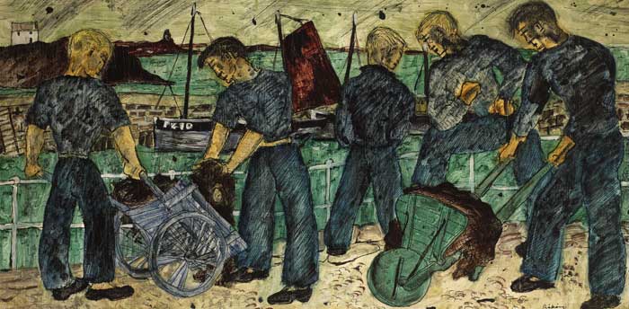 FISHERMEN, c.1940s by Basil Ivan R�k�czi (1908-1979) at Whyte's Auctions