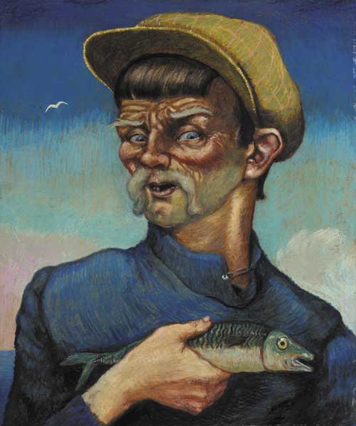 "HOLY MACKERAL" (CONNEMARA FISHERMAN, RENVYLE, WALSH), 1960 by Harry Kernoff RHA (1900-1974) at Whyte's Auctions