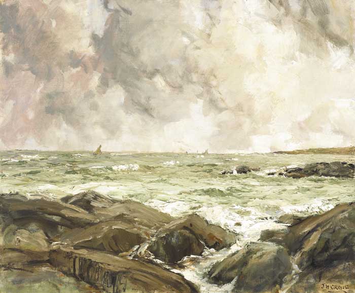 NORTH-EAST WIND ON THE ANTRIM COAST, 1938 by James Humbert Craig RHA RUA (1877-1944) at Whyte's Auctions