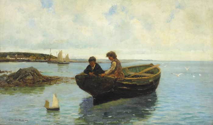 CHILDREN WITH SAILBOAT, 1897 by Charles Napier Henry sold for �4,000 at Whyte's Auctions