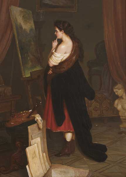 PORTRAIT OF LAURA REDDEN SEARING IN THE STUDIO, 1867 by Michael George Brennan (1839-1871) (1839-1871) at Whyte's Auctions