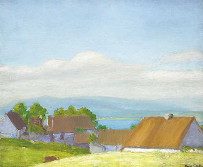 COTTAGES, WEST OF IRELAND by Michael Augustin Power O'Malley (1870-1946) at Whyte's Auctions