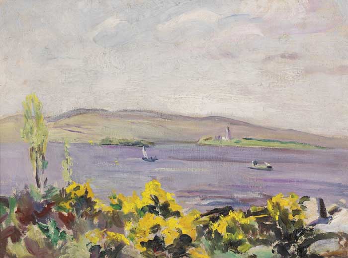 HOLY ISLAND FROM MOUNTSHANNON HOUSE, COUNTY CLARE, 1947 by Eva Henrietta Hamilton (1876-1960) (1876-1960) at Whyte's Auctions