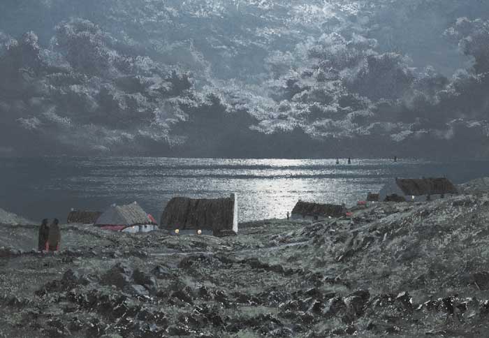 MOONLIGHT NIGHT,CONNEMARA COAST by Ciaran Clear sold for �2,600 at Whyte's Auctions