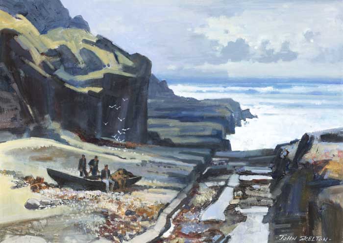 OLD BOAT SLIP, LISCANNOR, COUNTY CLARE, 1999 by John Skelton (1923-2009) at Whyte's Auctions