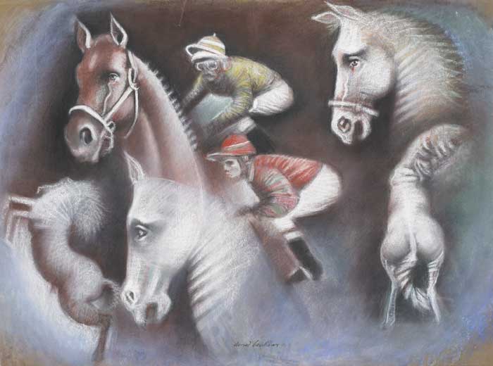 HORSES AND JOCKEYS by Donal O'Sullivan (1945-1991) at Whyte's Auctions
