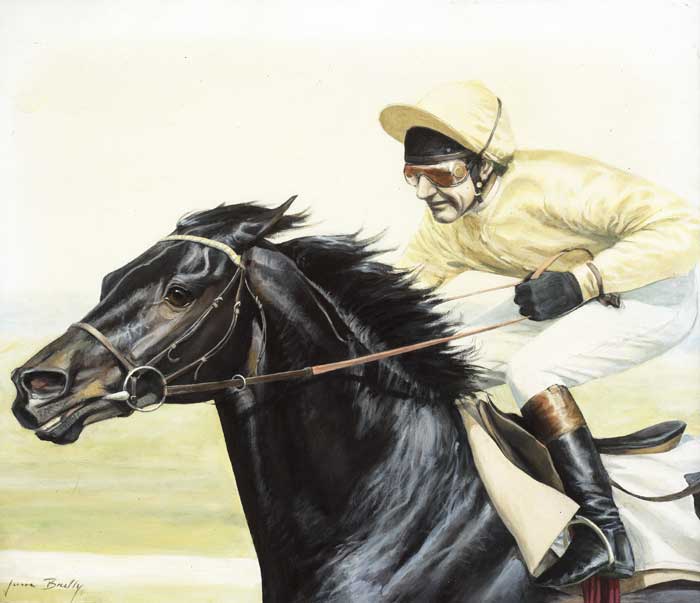 HORSE AND JOCKEY by June Brilly (b.1956) at Whyte's Auctions