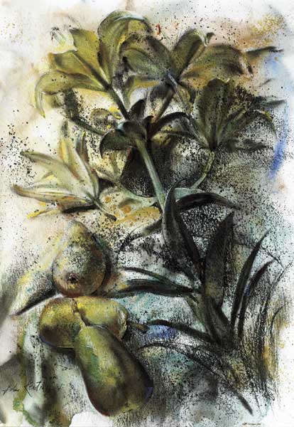 PEAR AND FLOWER FRAGMENT, 1994 by John Keating (b.1953) (b.1953) at Whyte's Auctions