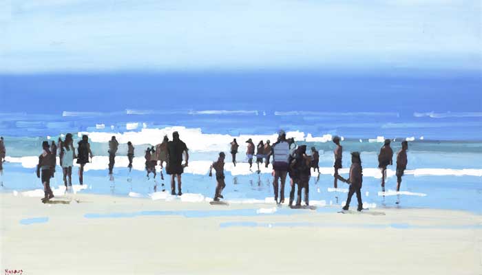BLUE GREEN WATER, DOLLYMOUNT STRAND by John Morris (b.1958) at Whyte's Auctions