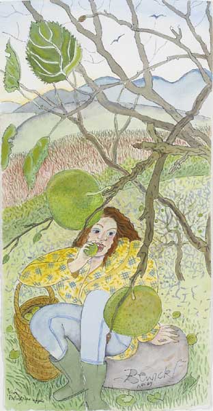 GIRL EATING NOVEMBER APPLE, 2009 by Pauline Bewick RHA (b.1935) at Whyte's Auctions