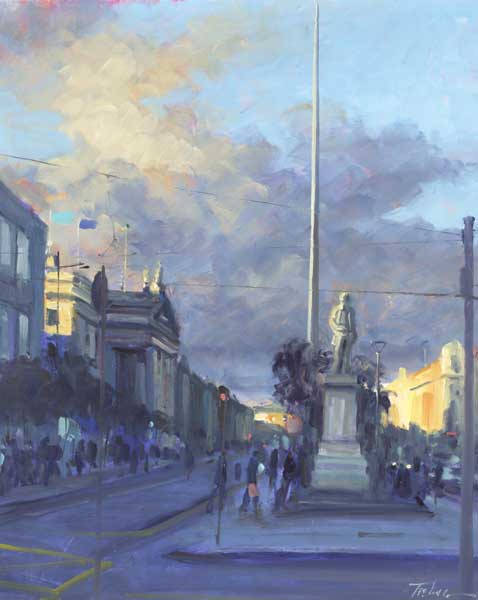 O'CONNELL STREET WITH A VIEW OF THE SPIRE AND THE GPO by Norman Teeling (b.1944) at Whyte's Auctions