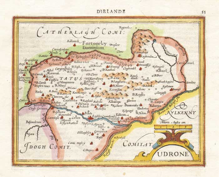 17th Century: Map of The Barony of Udrone, County Carlow. at Whyte's Auctions