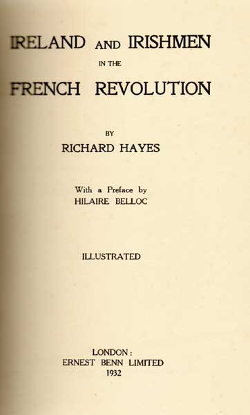 Richard Hayes Ireland and Irishmen in the French Revolution at Whyte's Auctions