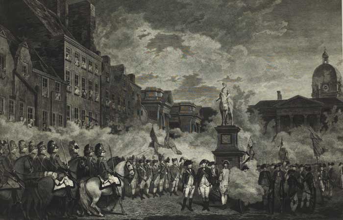 1779: Dublin Volunteers parade at College Green print at Whyte's Auctions
