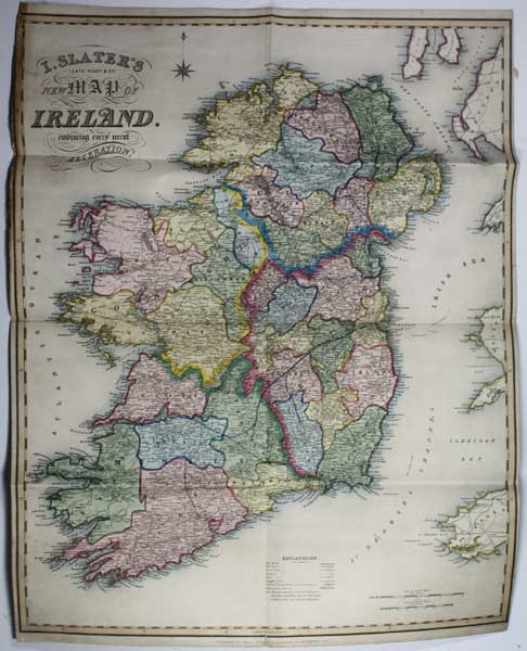1845. "I. Slater's New Map of Ireland embracing every Alteration" at Whyte's Auctions