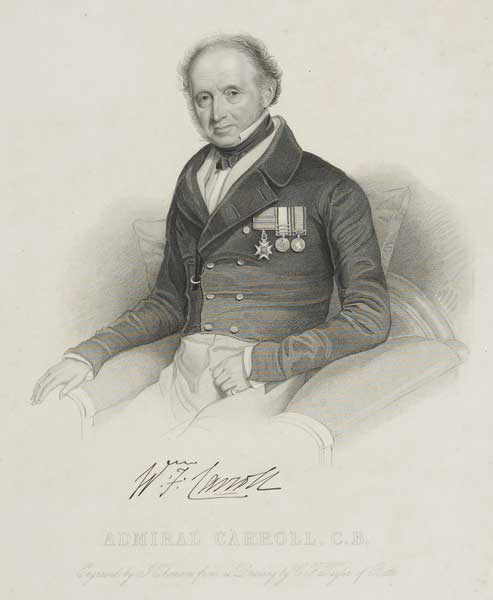 Circa 1850: Engraved portrait of Admiral Sir William Fairbrother Campbell K.C.B. Royal Navy at Whyte's Auctions