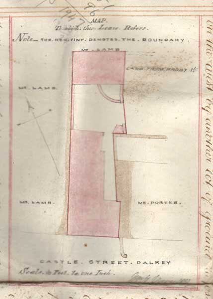 1857 Lease of land in Dalkey to a victualler, with map. at Whyte's Auctions