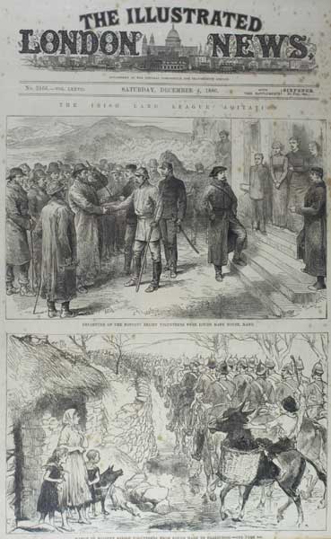1880. Irish Land League "Agitation". Two illustrated front covers of English periodicals - The Graphic and The Illustrated London News at Whyte's Auctions
