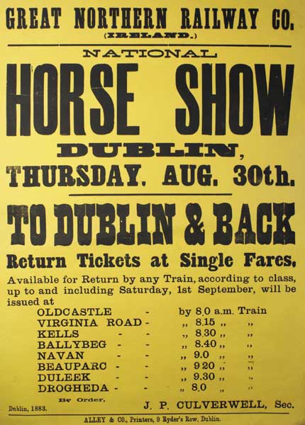 1883: Great Northern Railways Co. National Horse Show poster at Whyte's Auctions