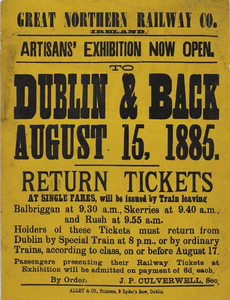 1885: Great Northern Railways Co. Artisans' Exhibition poster at Whyte's Auctions