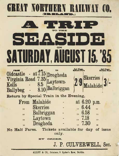 1885: Great Northern Railways Co. A trip to the seaside poster at Whyte's Auctions