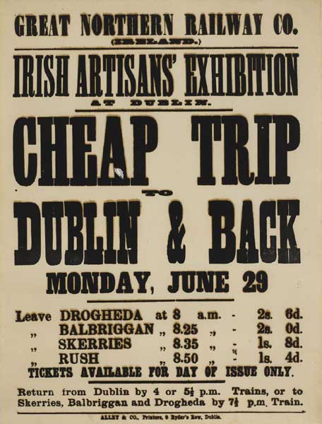 1885: Great Northern Railways Co. Irish Artisans' Exhibition poster at Whyte's Auctions