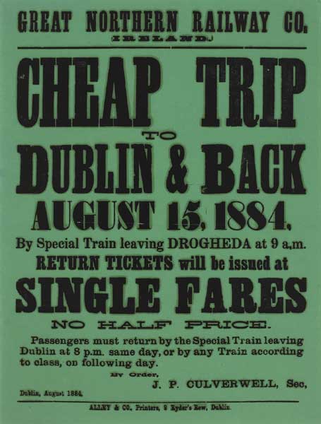 1882-1885: Great Northern Railways Co. "Cheap Trips" poster collection at Whyte's Auctions