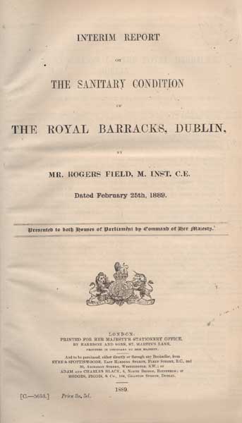 1889: Royal Barracks Dublin Field report on sanitary conditions at Whyte's Auctions