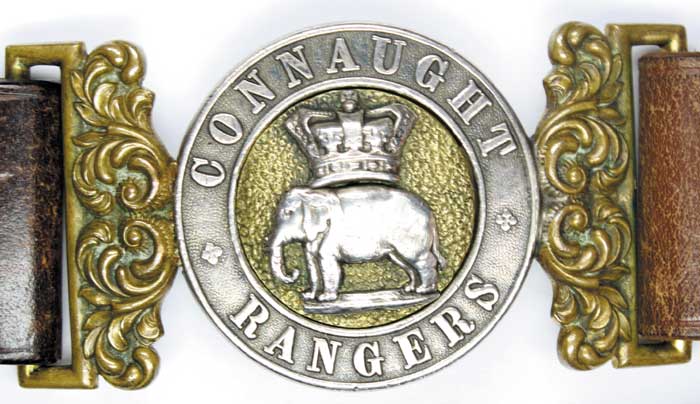 1881-1901: Connaught Rangers officer's waist belt clasp at Whyte's Auctions
