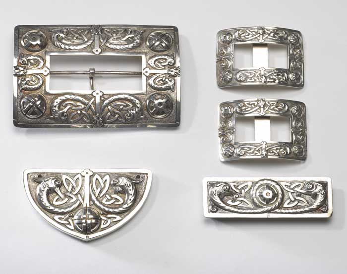 1910: Set of silver Celtic Revival buckles at Whyte's Auctions