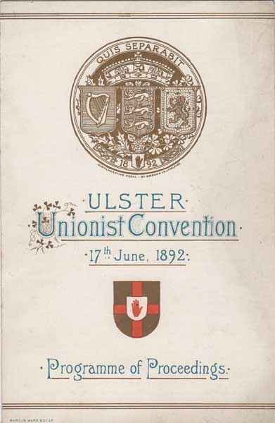 1892-1935: Unionist collection of programmes, pamphlets and paperwork at Whyte's Auctions