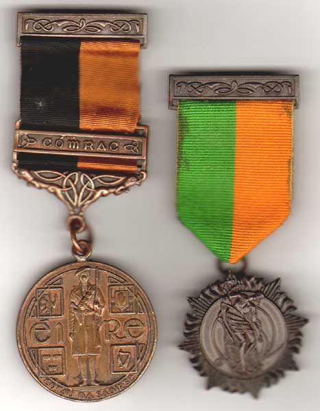 1916-1922: 1916 Rising Service Medal and 1919-21 War of Independence Medal with Comrac bar at Whyte's Auctions