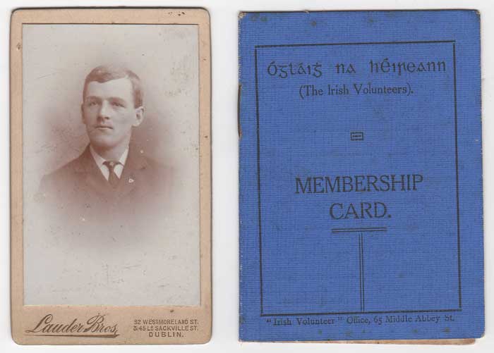 1916: CDV photograph of Captain Sean Connolly Irish Citizen Army at Whyte's Auctions