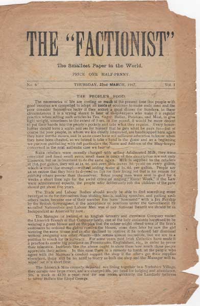 1917: The Factionist - The Smallest Paper in the World at Whyte's Auctions
