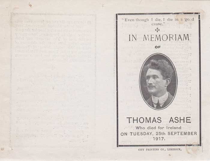 1917: Thomas Ashe in memoriam card at Whyte's Auctions