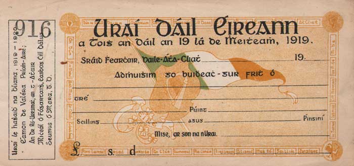1919: First Dail collection including admittance ticket and bond at Whyte's Auctions