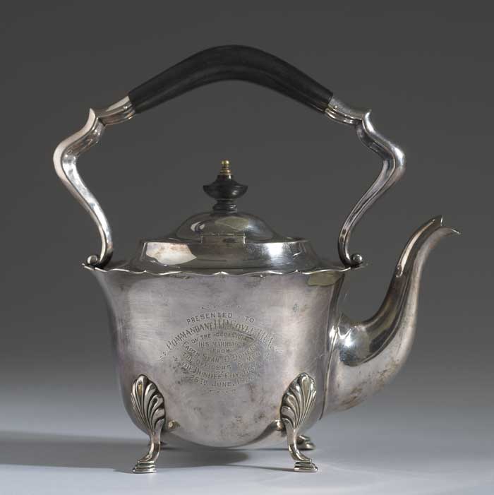 1922: Dundee Company IRA teapot presented to Commandant H. P. Coyle at Whyte's Auctions