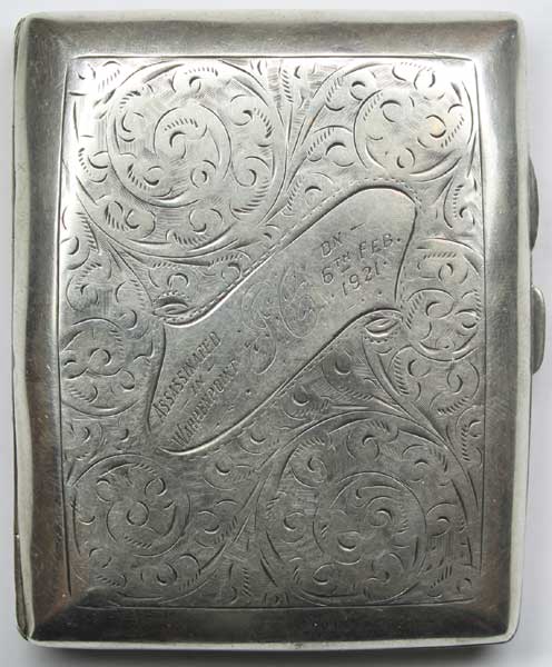 1921: B-Special Constable's cigarette case, killed during the War of Independence at Whyte's Auctions